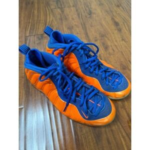 Nike Air Foamposite One 314996-801 Mens 11 Shoes Orange Blue Knicks Sneakers